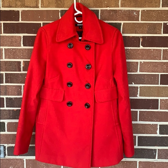 DKNY Red Peacoat - Picture 4 of 8